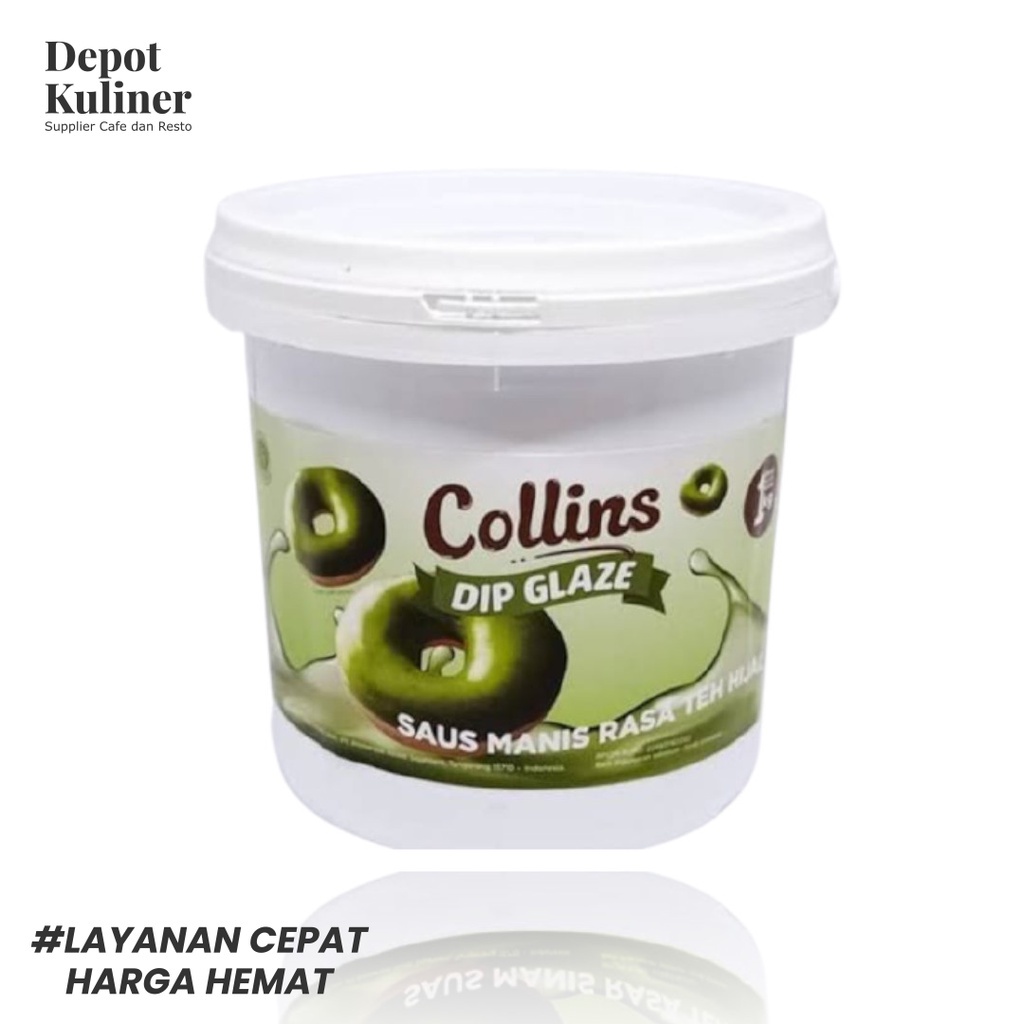 Collins Dip Glaze Green Tea 1KG - Collin Saus Manis Rasa Teh Hijau