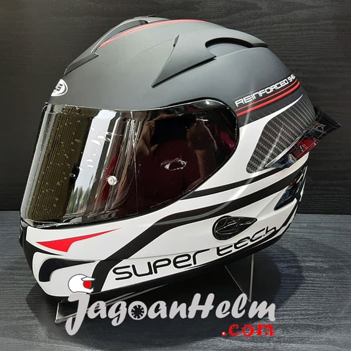 ZEUS HELM ZS806 ++ FLAT VISOR | WHITE II50 MATT BLACK | + SPOILER