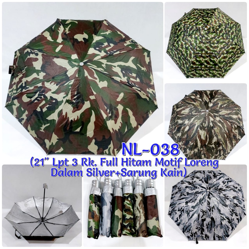 Payung Lipat 3 Murah / Payung Souvenir / Payung Motif Bunga NL035