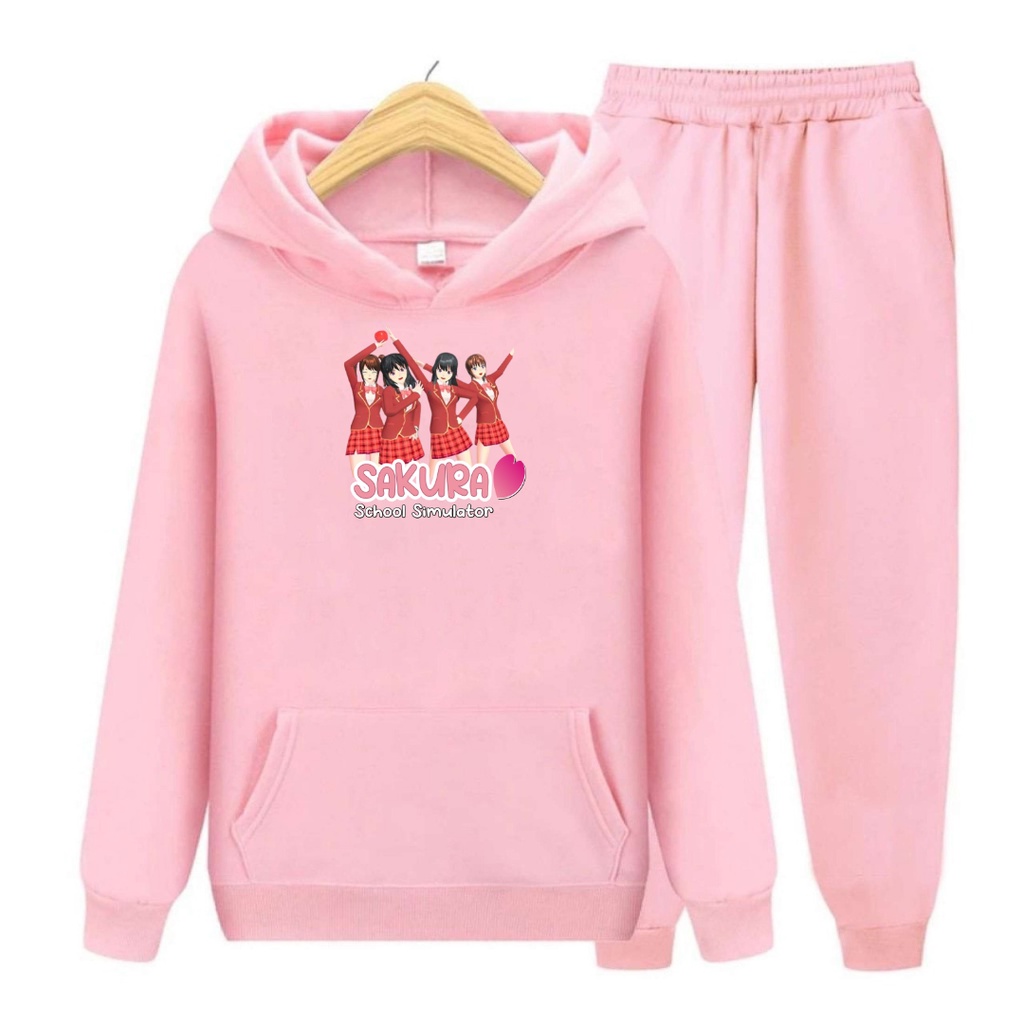 Setelan Sweater Hoodie Anak -Dewasa SAKURA School 02 SIZE S, M, XL, XXL