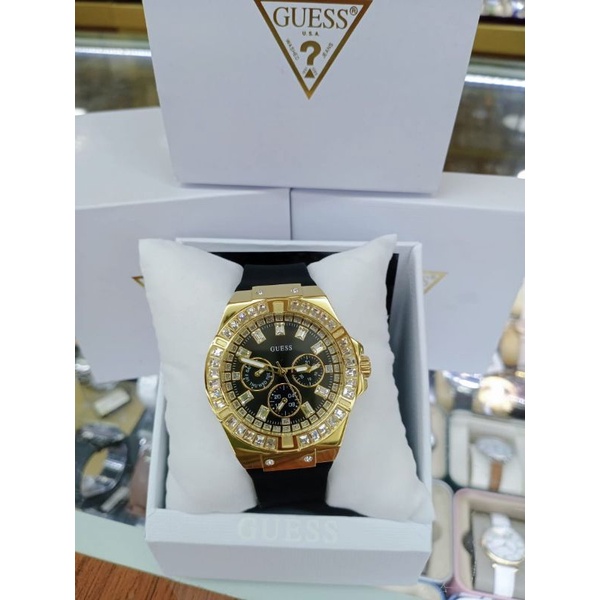 JAM TANGAN GUESS BLACK & GOLD VENUS GW0118L1⌚
