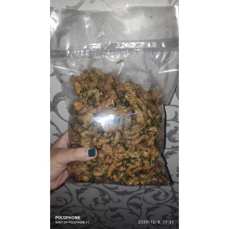 

usus crispy cikruk pedas daun jeruk/ori daunjeruk 500gram-1kg