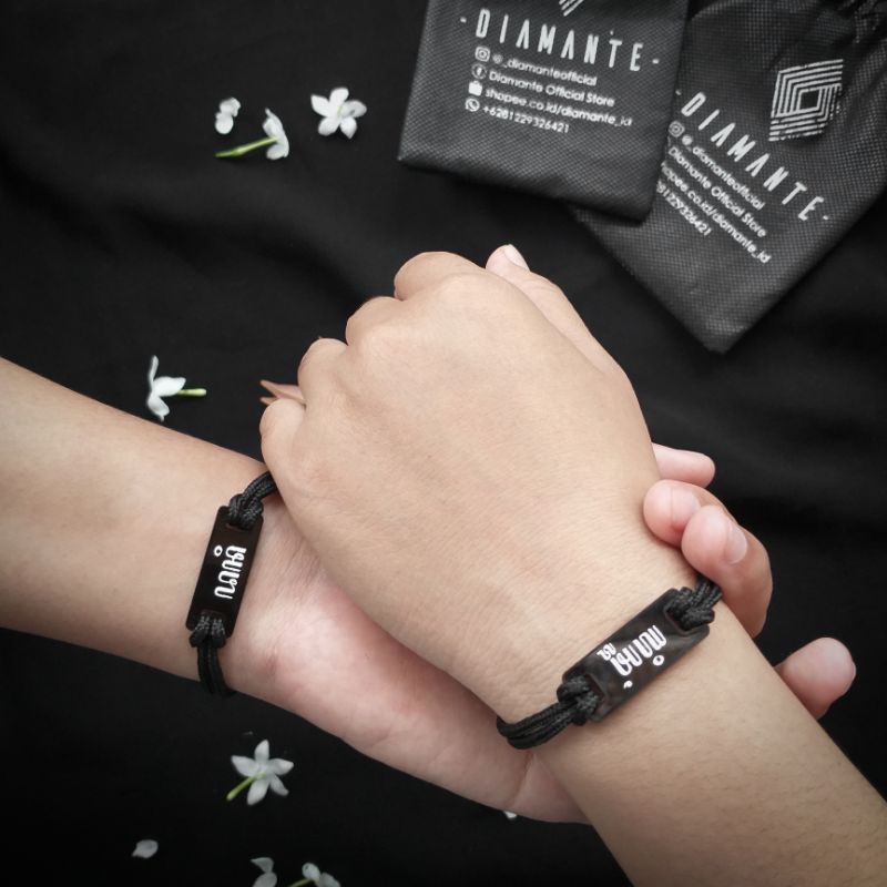 Gelang Couple Pasangan Nama Free Box Indonesia