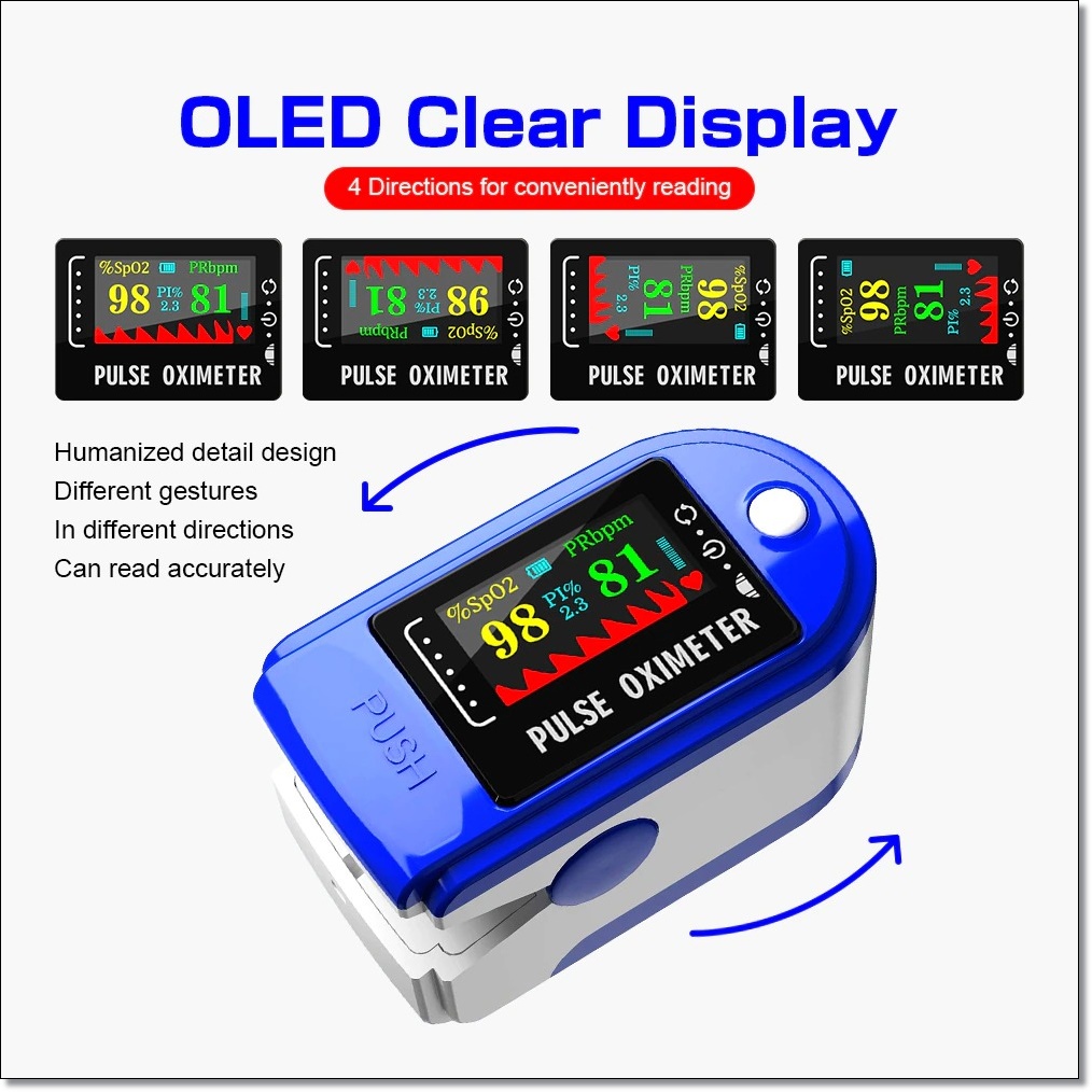 Oximeter Fingertip Pulse Pengukur Detak Jantung Kadar Oksigen SpO2 Oxymeter