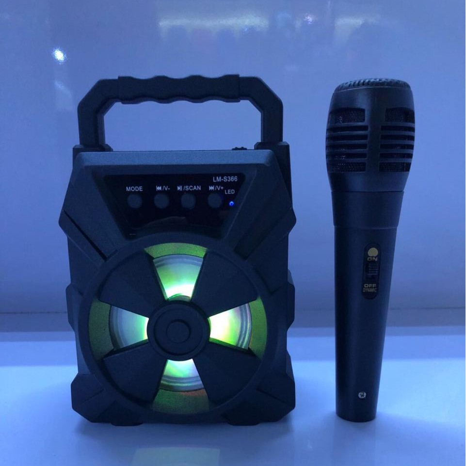 Speaker Portable Bluetooth + MIC LM-S339/336 FM/TF/USB/AUX Led Flashing lights