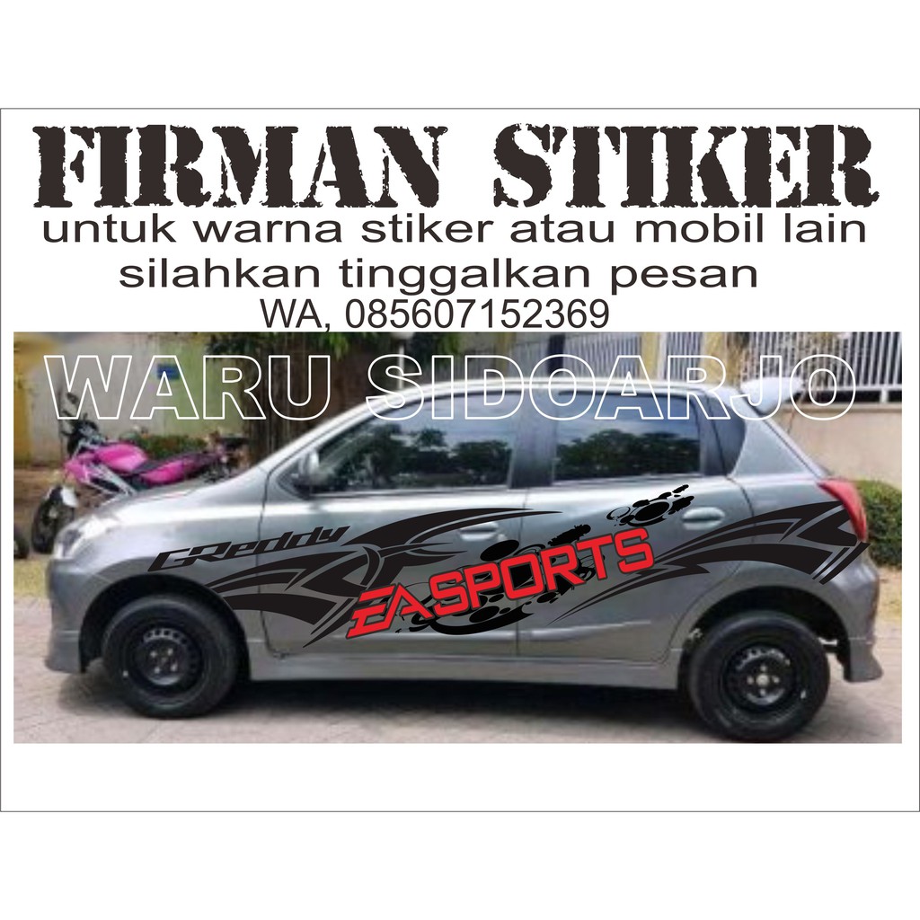 Stiker Mobil Datsun Go 2 Baris Grey Dgc Shopee Indonesia