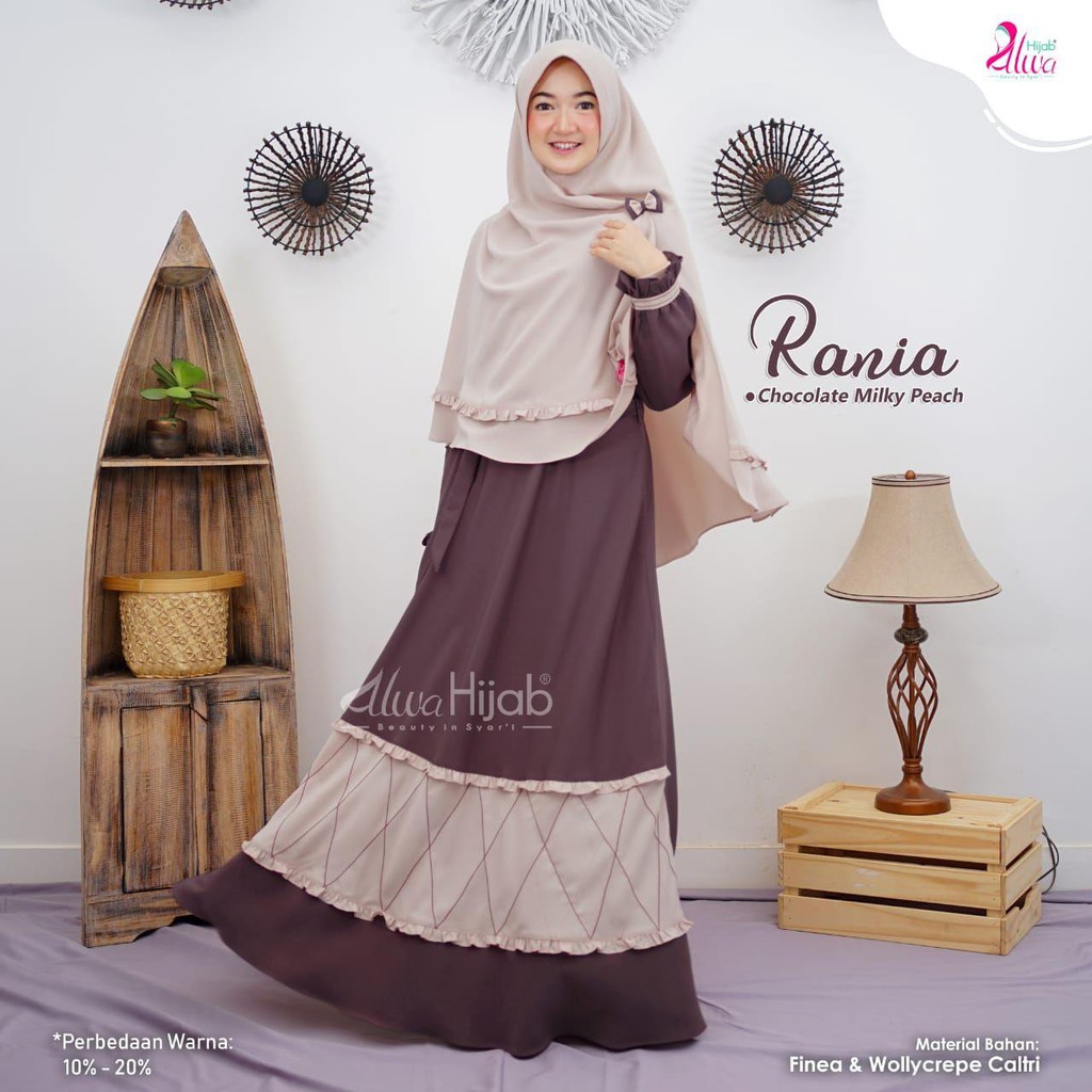 GAMIS RANIA 1 SET KHIMAR || ALWA HIJAB