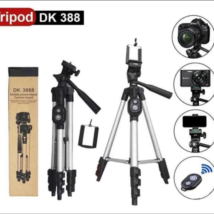 Kamera-Aksesoris- Tripod Bluetooth Remote Dk3888 Tripod Kamera Dan Hp Tripod 1Meter -Aksesoris-