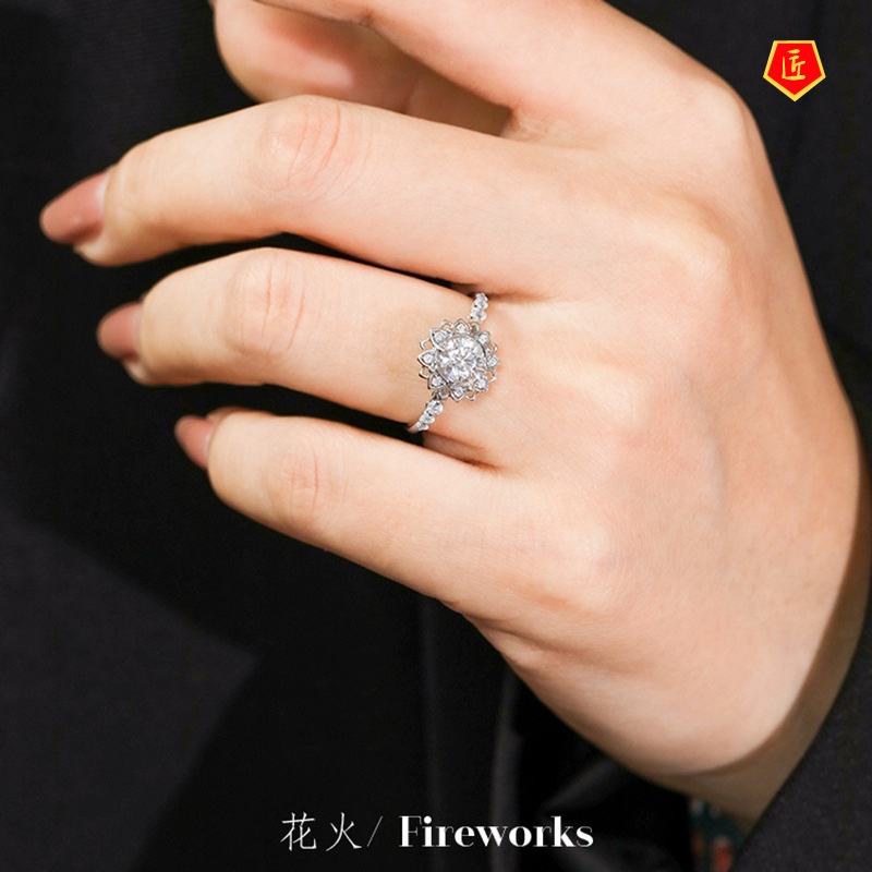 [Ready Stock]Fashion Personality 2 Karat Moissanite Sunflower Ring