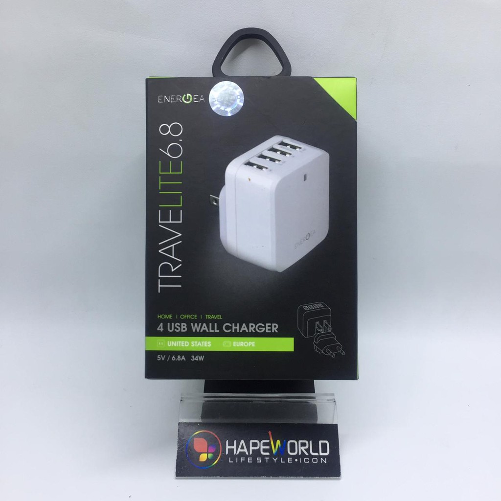 ENERGEA TRAVELITE 6.8A 4-USB WALL CHARGER