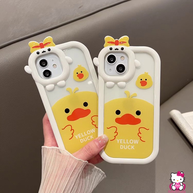 Soft Case TPU Motif Kartun Bebek Kuning 3D Untuk iPhone 11 Pro MAX 6 6S 8 7 Plus XR 13 12 11 Pro MAX X XS MAX SE 2020