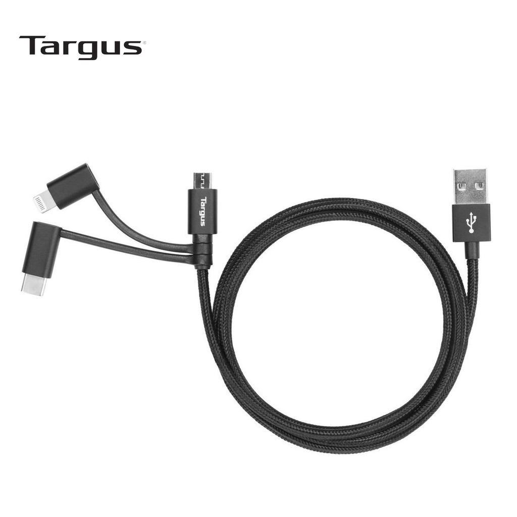 Kabel Data Targus ACC101110 3 in 1 USB A to Micro Usb USB-C Lightning