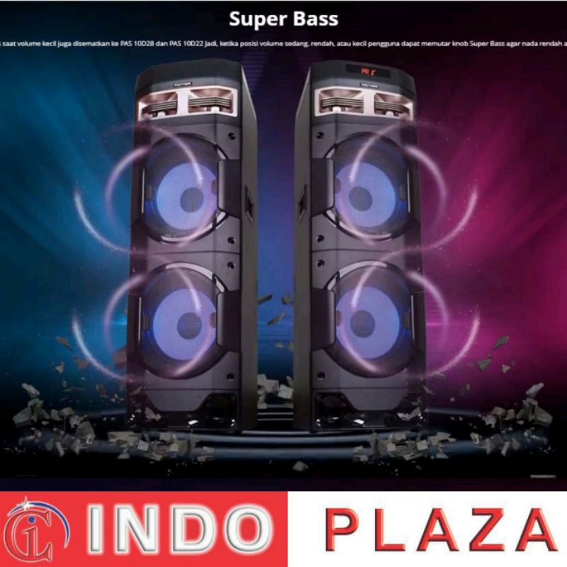 SPEAKER POLYTRON PAS-10D28 DOUBLE SUBWOOFER + VIDEO OUT