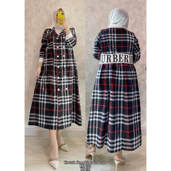 Pakaian wanita /tunik/ dress katun twill  hitam Burberry original Berea woman