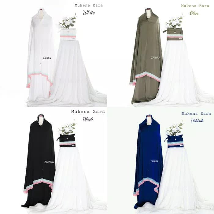 Zaiara mukena zaraa terbaru mix renda premium elegant   Navy