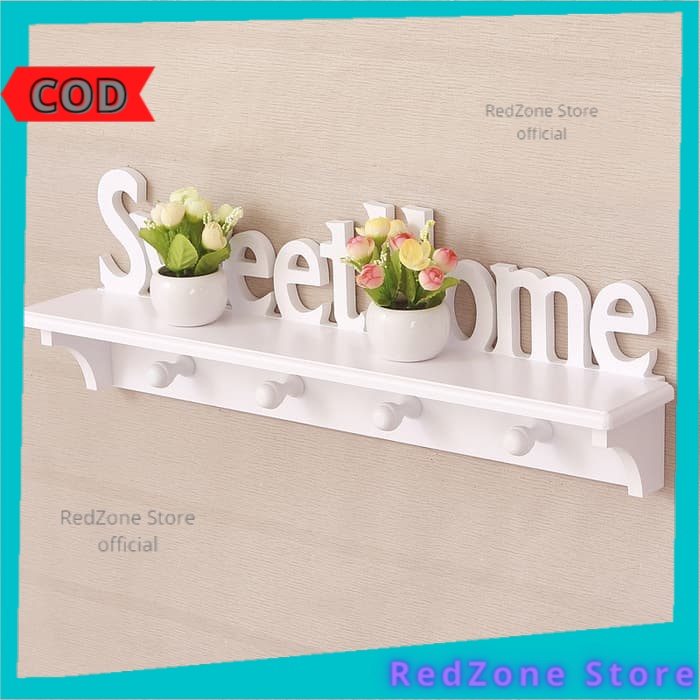 Rak Dinding Gantung Tempel Minimalis Kayu Vintage Murah Serbaguna Pajangan Dinding Dekorasi Rumah Ru
