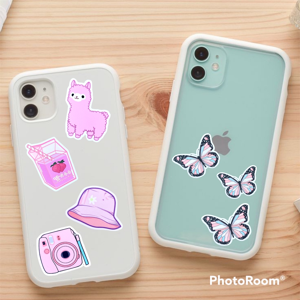 Sticker Pack Tumblr Aesthetic Pastel Cute Soft Color Classic Waterproof Hiasan Laptop Botol Tumbler Case Hp DIY Stiker Laptop Notebook