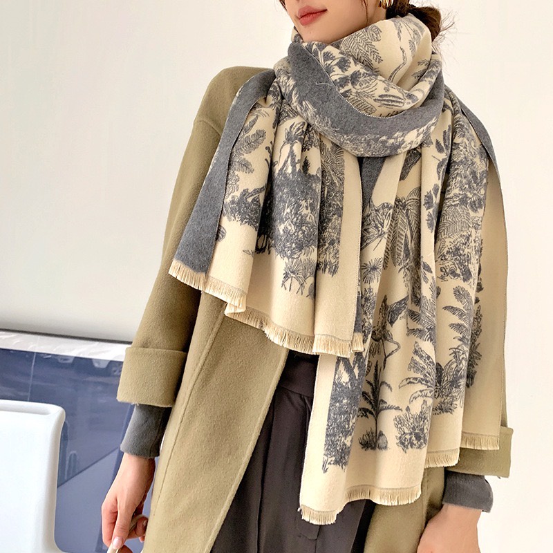 DARLA Syal Scarf Shawl Elegan Motif Import Cashmere