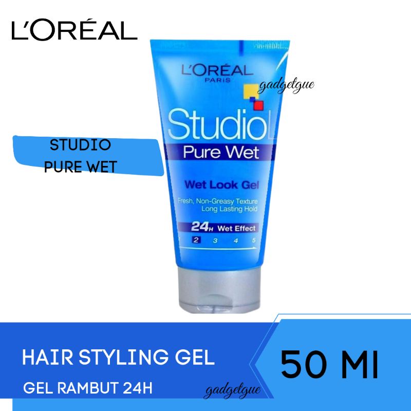 Loreal paris studio  pure wet hair styling gel 150 ml - gel rambut pria 24 jam hair gel original mur