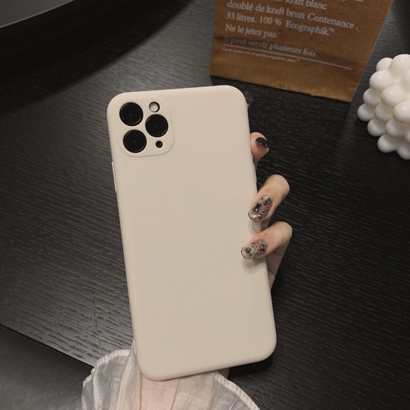 Soft Case Silikon Putih Polos Holder Beruang Cookie Vintage Untuk iPhone 12 Mini 11 Pro Max X XS XR 7 8 Plus 2020 SE