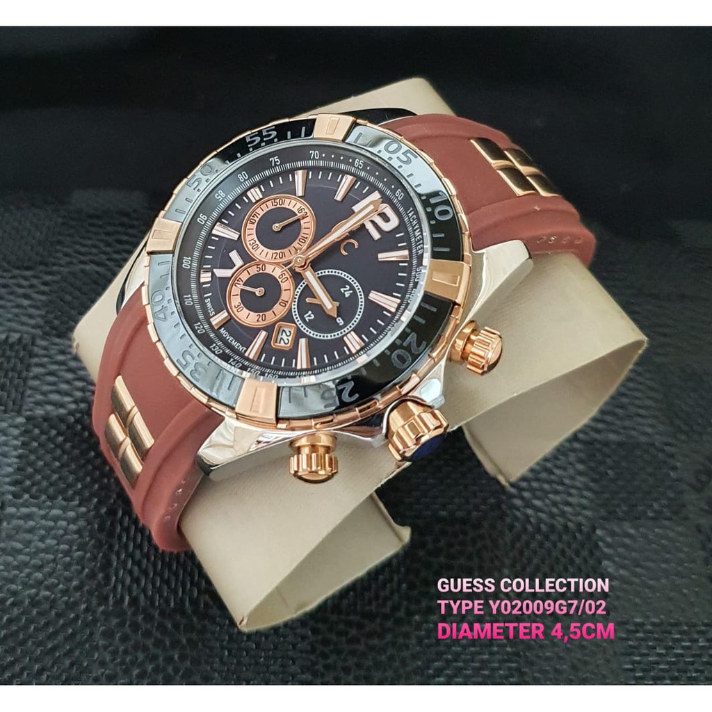 Jam tangan pria guess collection rubber strap