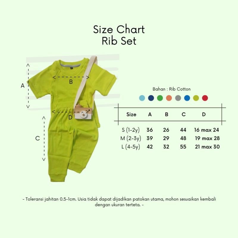 Rib Set Setelan Anak Laki Laki Perempuan 1-5 Th Bahan Rib Halus / Set Piyama Anak Balita Murah