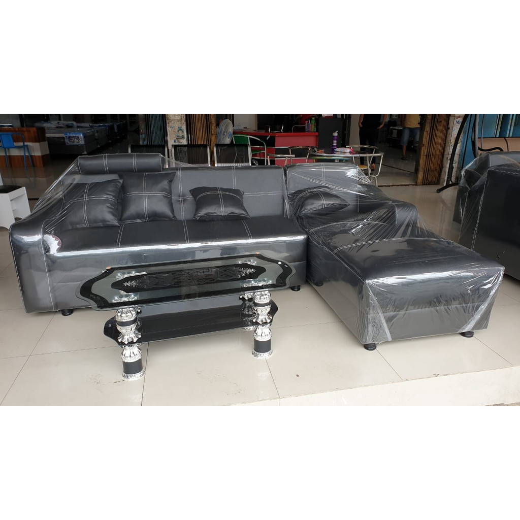 [PEKANBARU FREE ONGKIR] Sofa L Minimalis Hitam