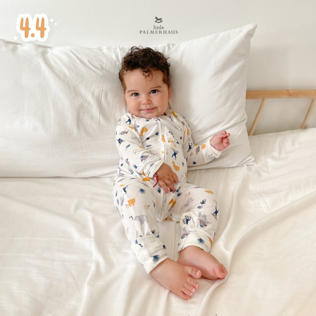 Little Palmerhaus Printed Sleepsuit Jumper Bayi 0-6 Bulan