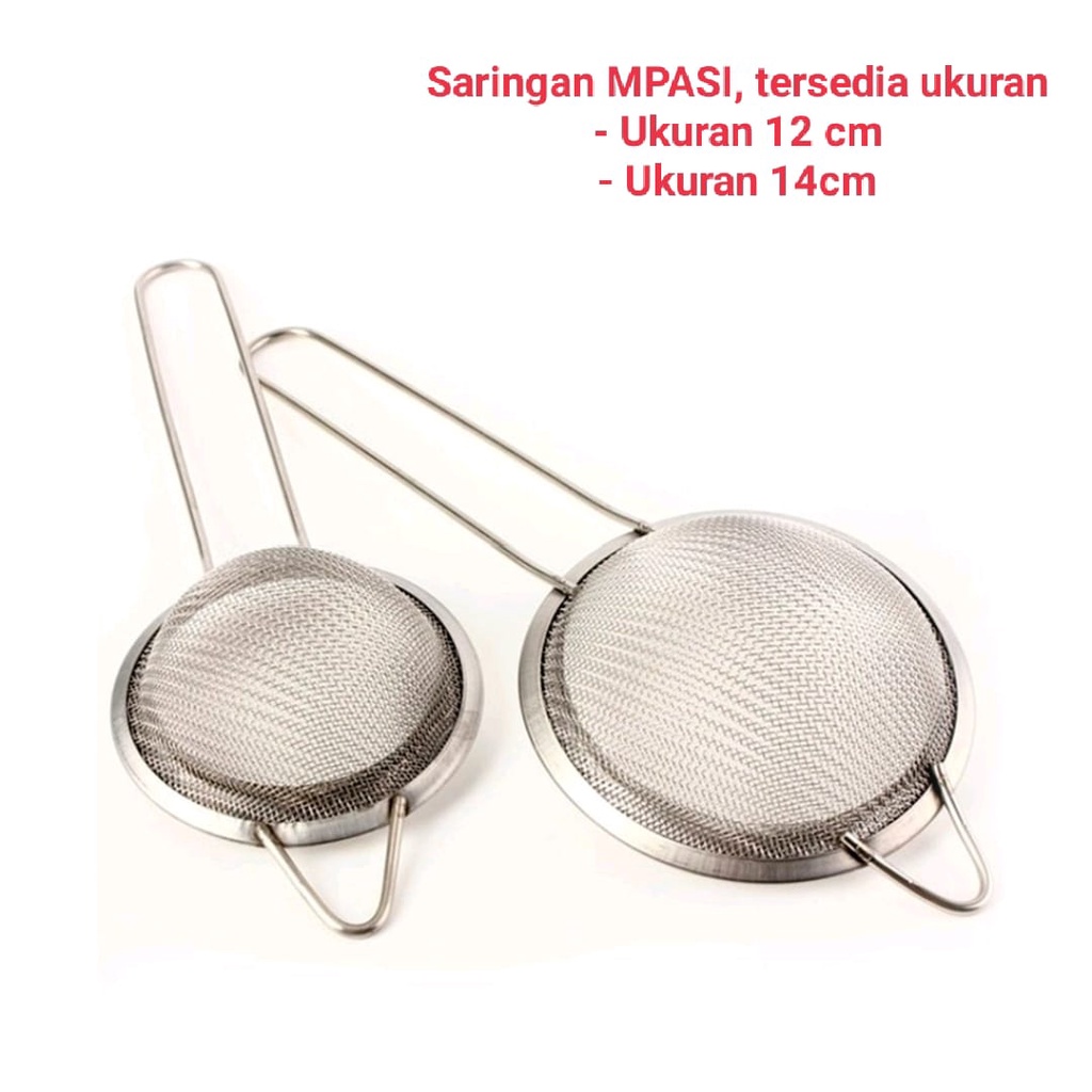 SARINGAN STAINLESS MPASI 14 CM / 12 CM