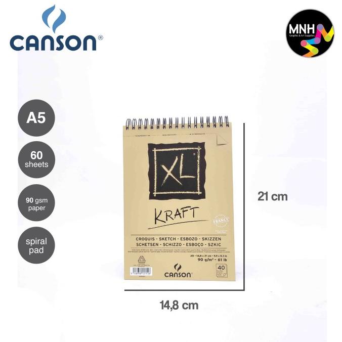 

PERALATAN MENGGAMBAR DRAWING BOOK CANSON XL KRAFT 90G A3 - A5 PERALATAN LUKIS