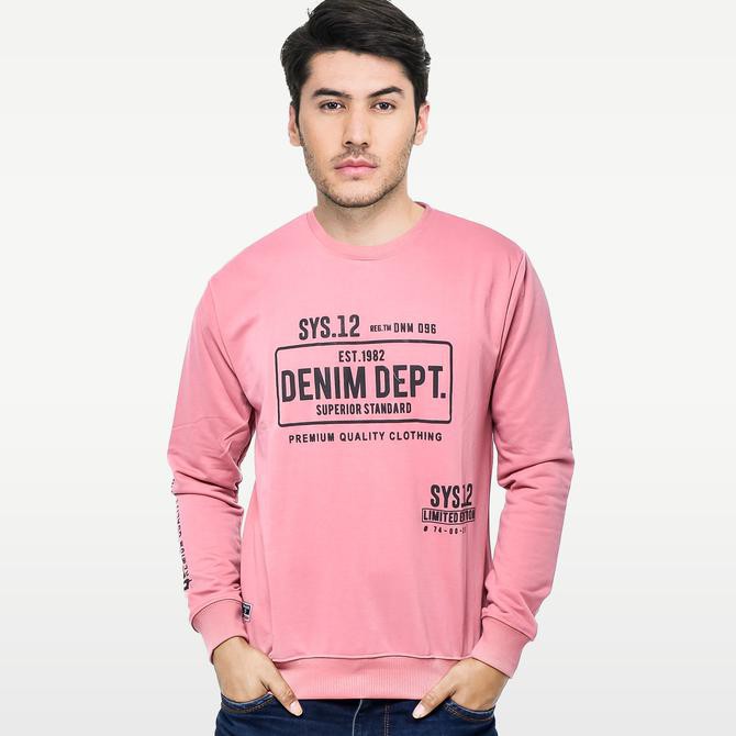Sale Terlaris SEYES S1118 Sweater Sweatshirt Baju Pria babyterry Premium Dustypink - M