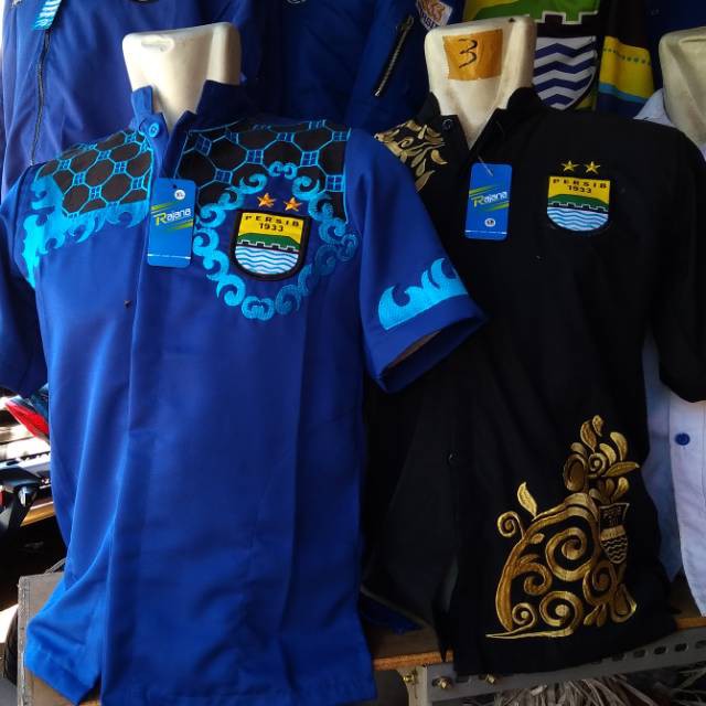 Baju koko persib batik murah hitam dan biru