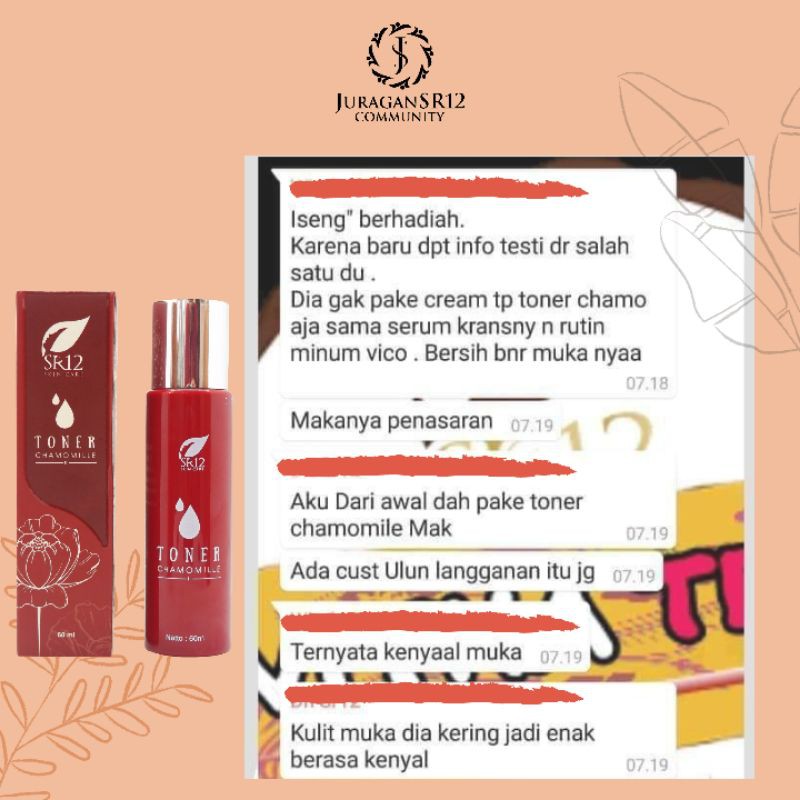 TONER PENGHILANG MATA PANDA / SR12 TONER CHAMOMILLE BPOM / PENYEGAR / MELEMBABKAN &amp; MENCERAHKAN