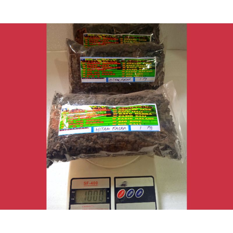 Pasir Malang / PASIRMALANG Aquarium Aquascape dan Media Tanam Repack 1Kg(Hitam&amp;Merah)MURMER