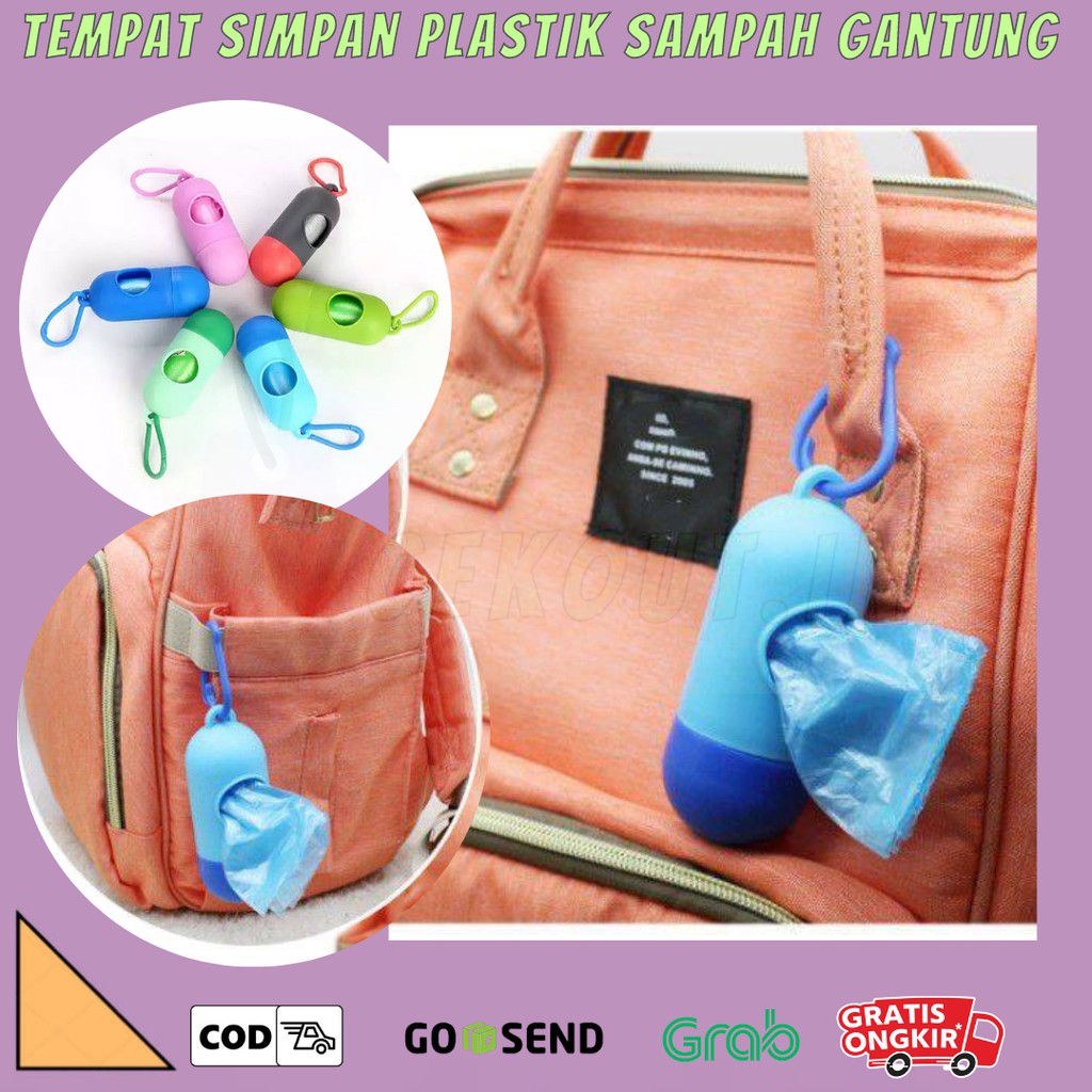 CASE KAPSUL PORTABLE PLASTIK HOLDER/ CASE HOLDER KAPSUL POPOK/ TEMPAT KANTONG PLASTIK SAMPAH POPOK