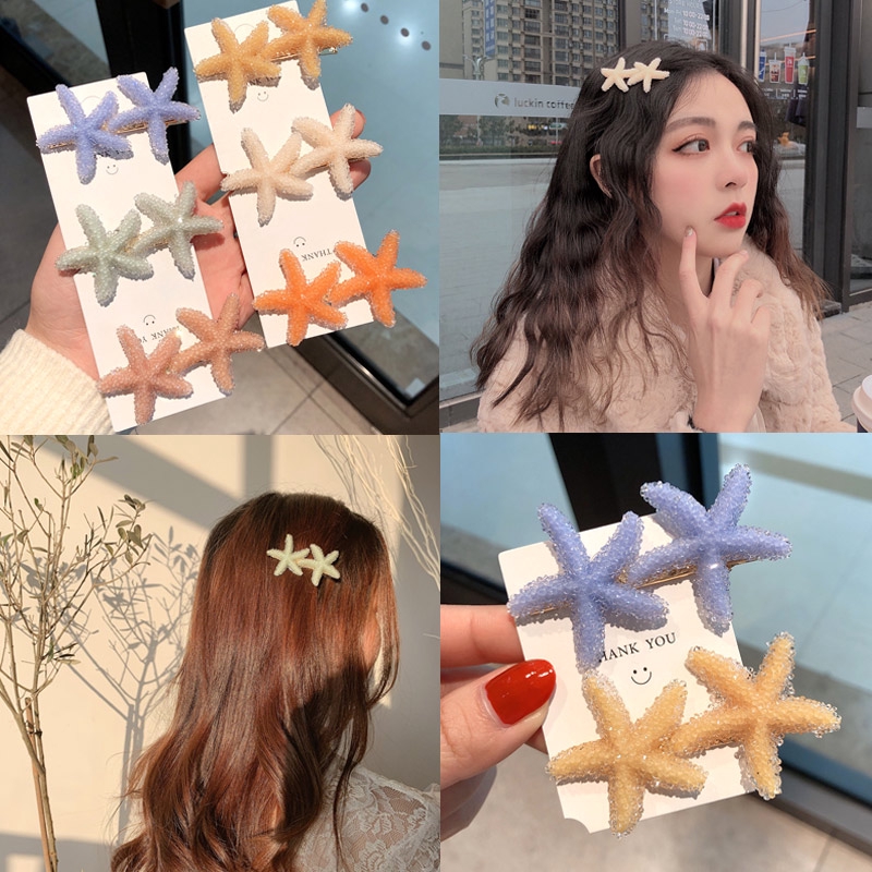 Spring New Stars Delicate Hairpin Girl Starfish Princess Bangs Hair Accessories