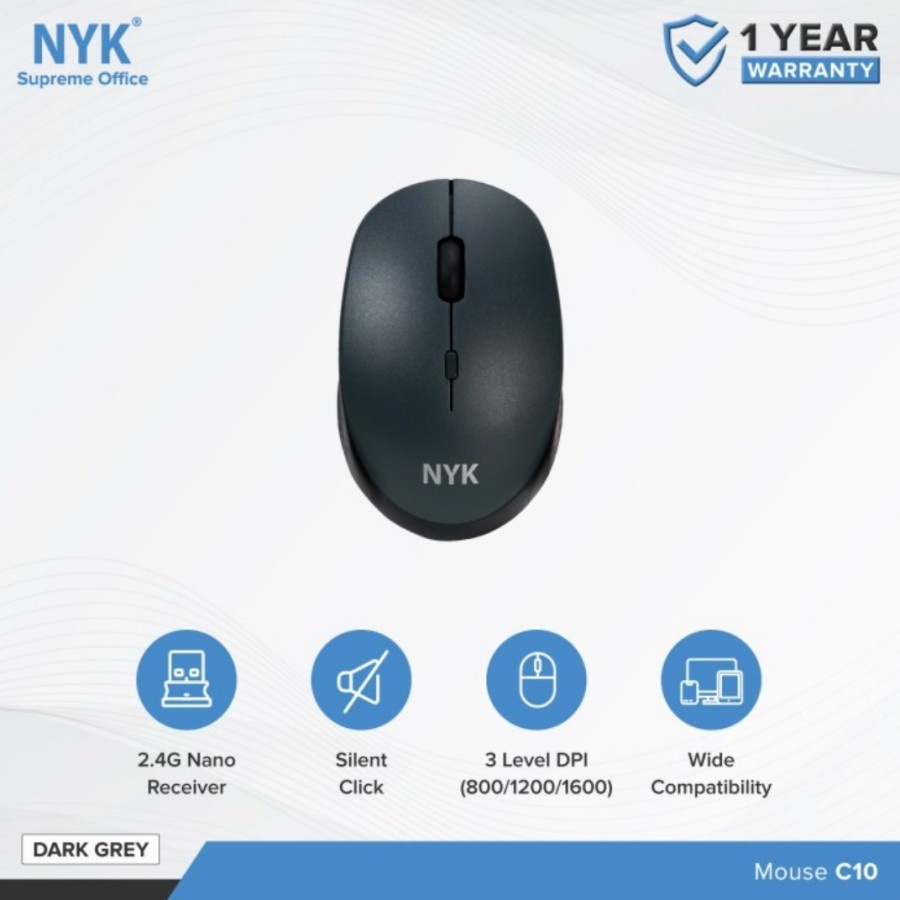 NYK Supreme C10 Mouse Wireless 2.4G Silent Click