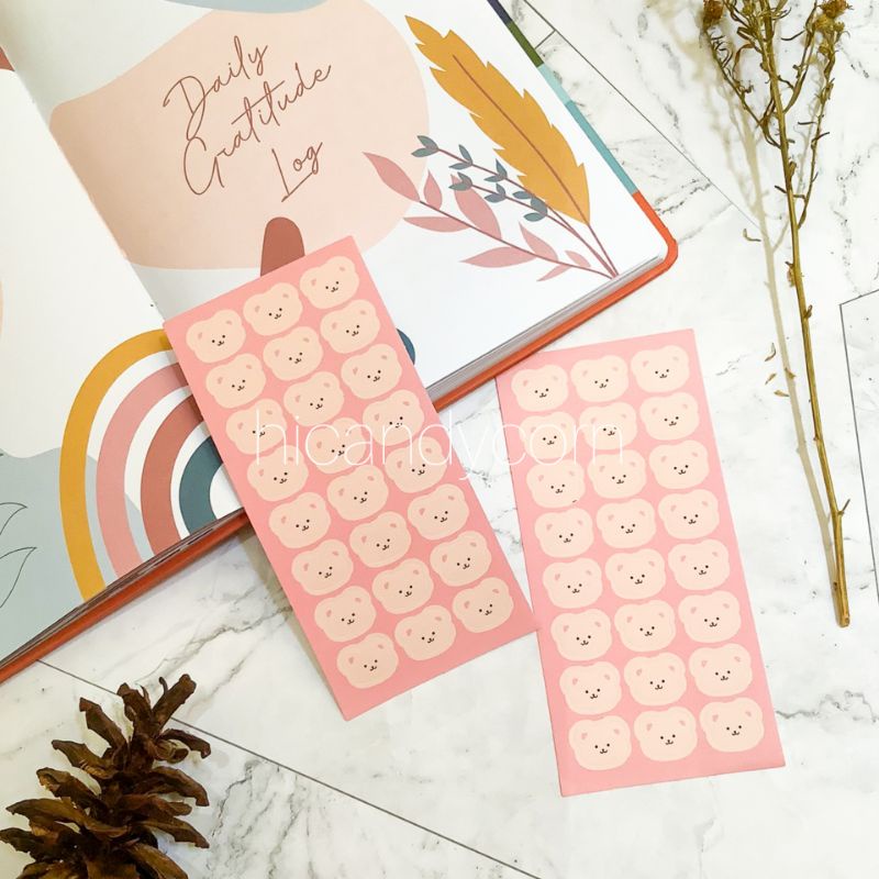 

1 Lembar Stiker Beruang Dekorasi Jurnal Diecut Kertas Diary Scrapbook Import