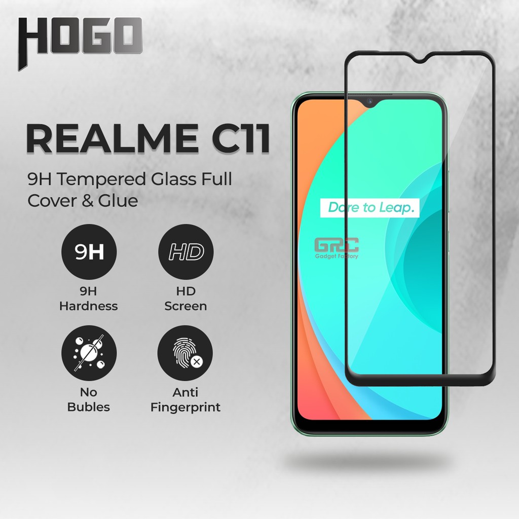 Tempered Glass Realme C11 HOGO Full Cover Anti Gores Kaca
