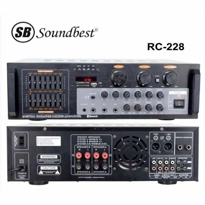 Amplifier Soundbest RC 228 BT RC228BT RC-228 Bluetooth Soundbest Amplifier Original
