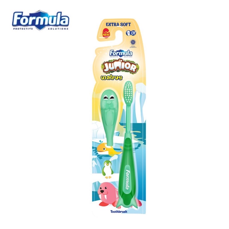 Formula Sikat Gigi Anak Walrus Junior Toothbrush Kids + Penutup Sikat