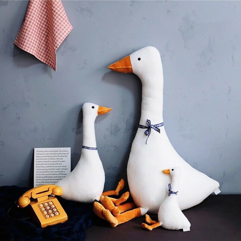 60cm Mainan White Goose Pillow Plush Toy Cute Sleeping Pillow Stuffed Doll Funny Sweet Gift Boneka