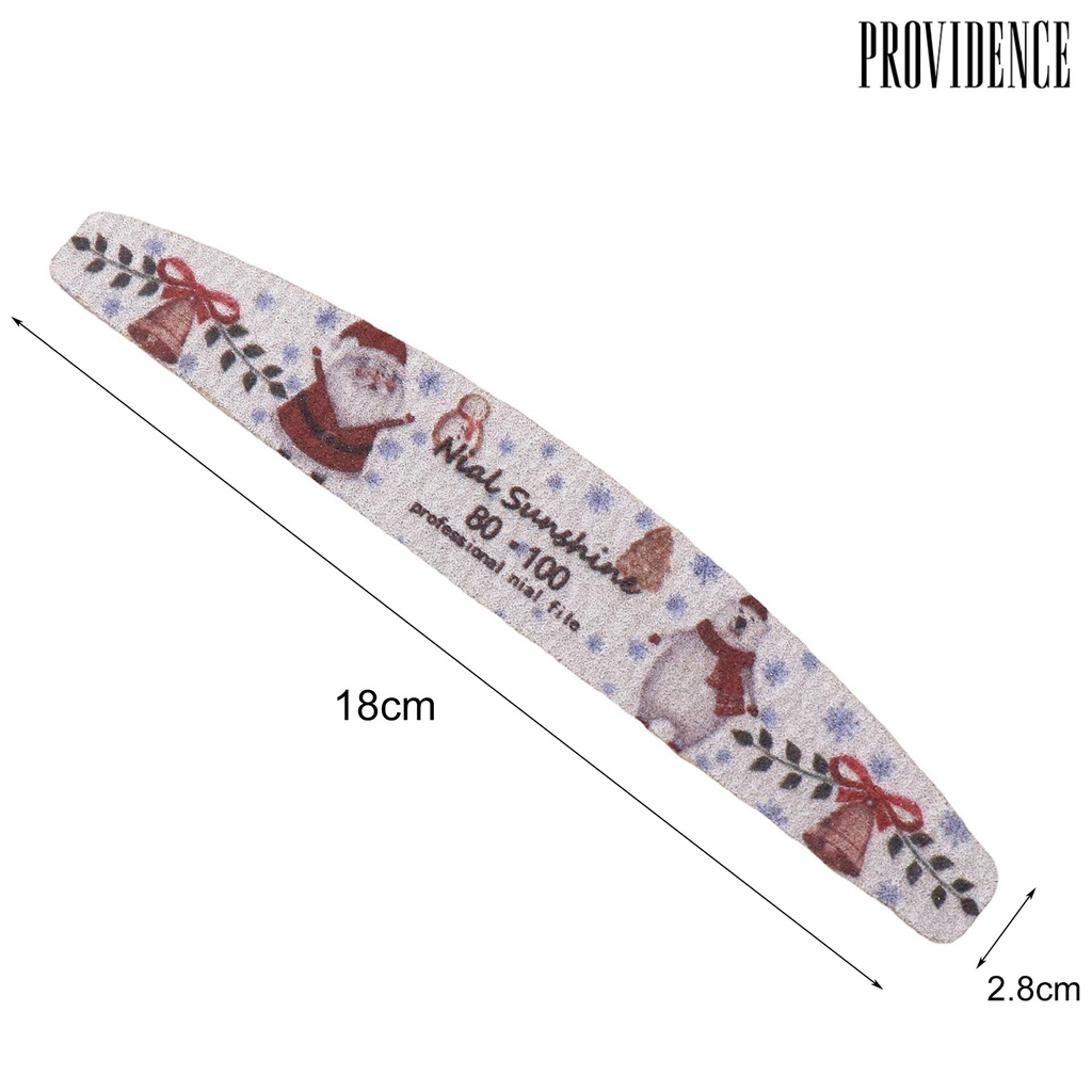 Providence Christmas Printed Nail File Half Moon Shape Sandpaper Nail Buffer Colorful Professional Manicure Tools for Female