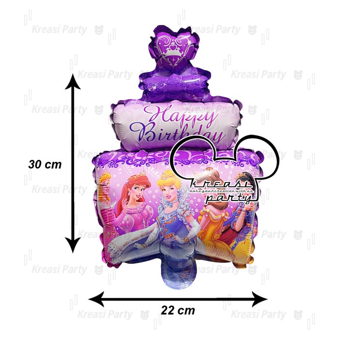 Balon Foil Cake Princess Mini / Balon Karakter Princess / Balon Foil