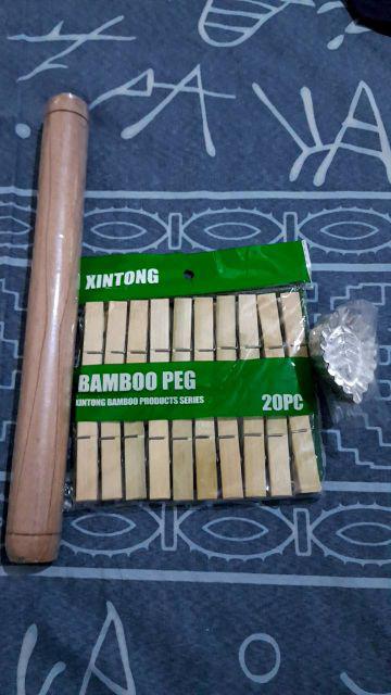 20 Pcs Penjepit Jemuran Pakaian - Bambu