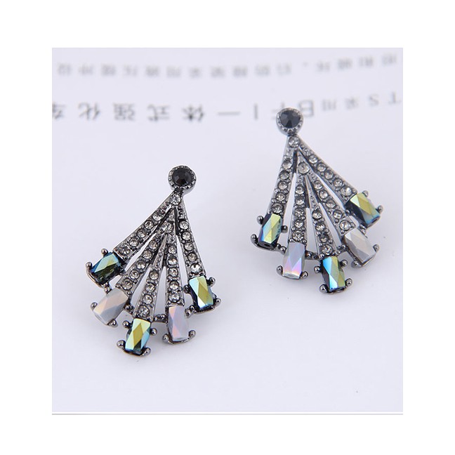 LRC Anting Tusuk Fashion Colorful Flash Drill Earring A58817