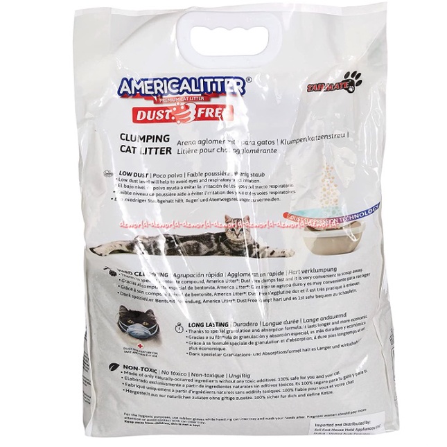 Americalitter Dust Free 10L Clumping Cat Litter America litter Pasir Kucing Bebas Debu Mengontrol Bau Tidak Sedap 10 Litter