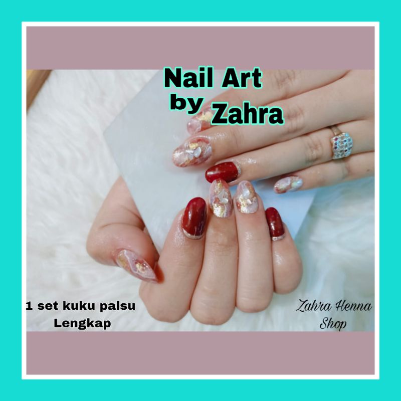 Nail Art By Zahra Kuku Palsu Wedding Fake Nail