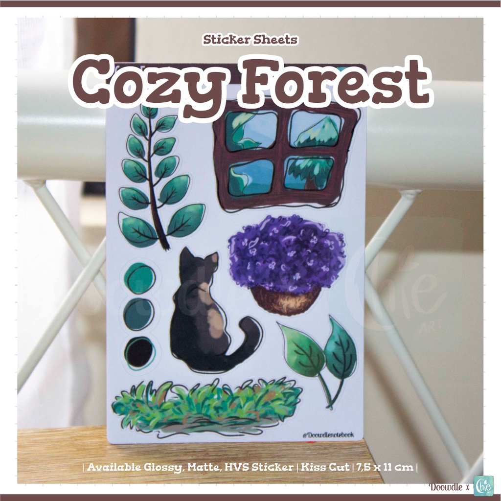 

Doowdle x Chie Art Sticker Aesthetic Cozy Forest Bullet Journal