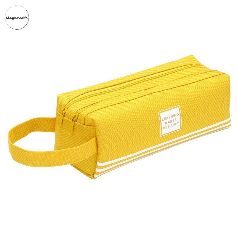 

Kreatif Double-layer Kapasitas Besar Tas Pena Portabel Tas Alat Tulis Ritsleting Kain Oxford Sederhana E
